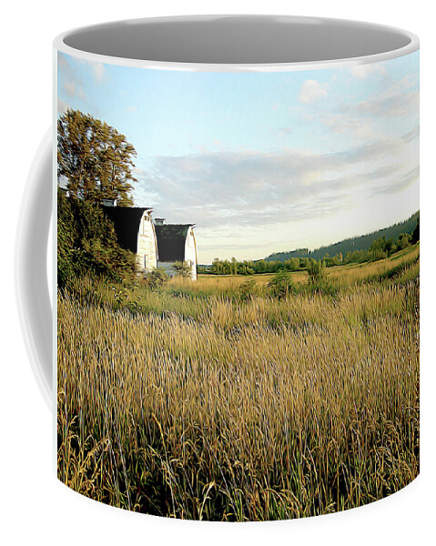 Nature Coffee Mug featuring the photograph Nisqually Two Barns by Linda Carruth