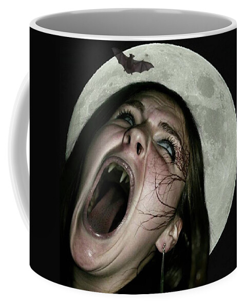 Halloween Coffee Mug featuring the digital art Another Fullmoon by Elisabeth Elisabeth