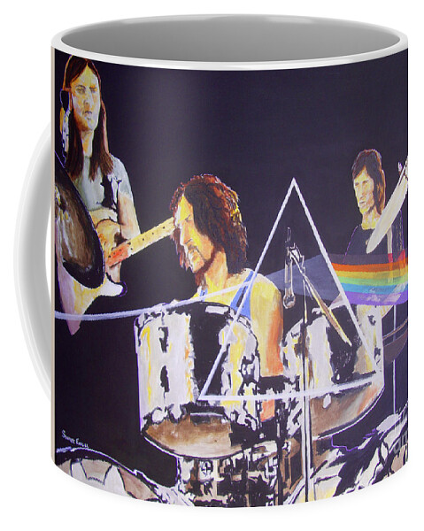Pink Floyd Coffee Mug featuring the painting No One Flys Around The Sun by Stuart Engel
