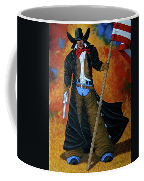 American Cowboy Coffee Mug featuring the painting No Trespassing by Lance Headlee