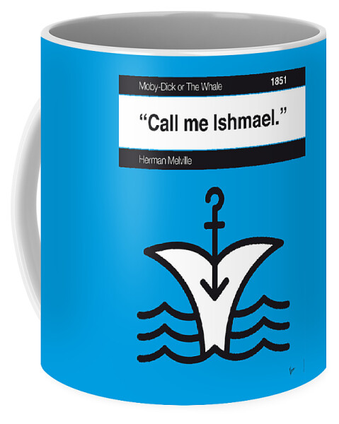 Moby Coffee Mug featuring the digital art No001 MY MOBY DICK Book Icon poster by Chungkong Art