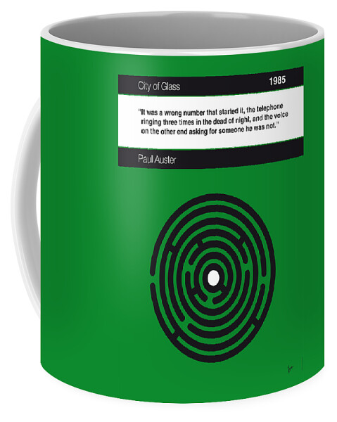 Paul Coffee Mug featuring the digital art No024-MY-City of Glass-Book-Icon-poster by Chungkong Art