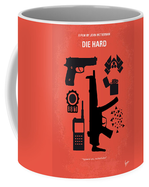Die Hard Coffee Mug featuring the digital art No453 My Die Hard minimal movie poster by Chungkong Art