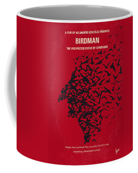 Birdman Coffee Mug featuring the digital art No604 My Birdman minimal movie poster by Chungkong Art