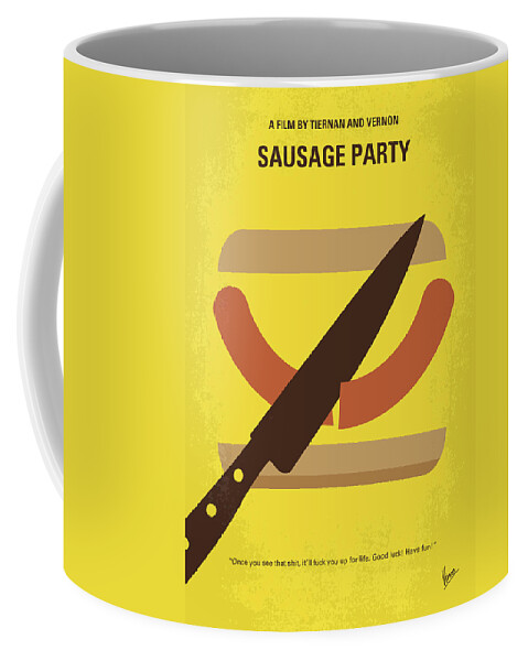 Sausage Party Coffee Mug featuring the digital art No704 My Sausage Party minimal movie poster by Chungkong Art