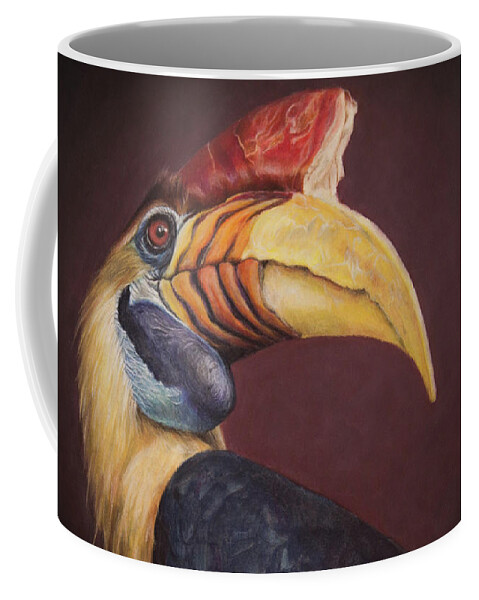 Hornbill Coffee Mug featuring the painting Nobility by Kirsty Rebecca