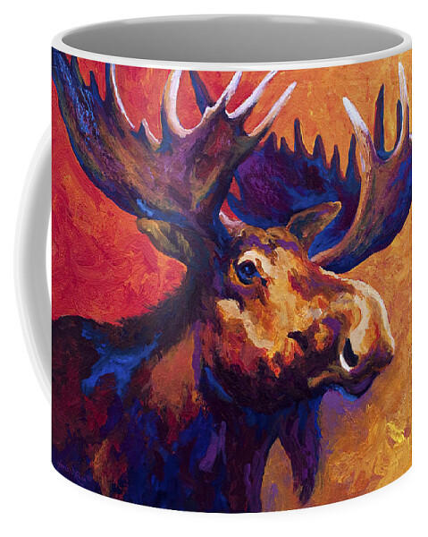 Moose Coffee Mug featuring the painting Noble Pause by Marion Rose