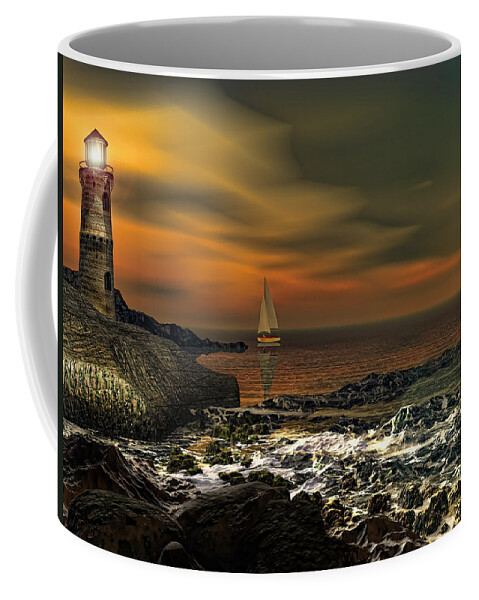 Lighthouse Coffee Mug featuring the photograph Nocturnal Tranquility by Lourry Legarde