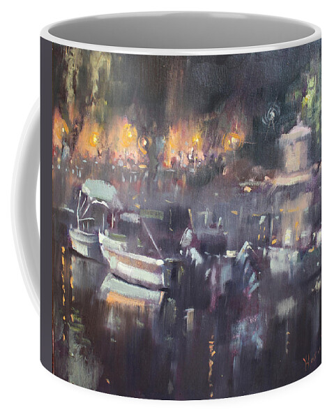 Nocturne Coffee Mug featuring the painting Nocturne at Dilesi Beach by Ylli Haruni