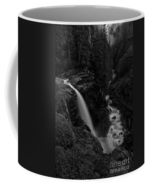 Black And White Coffee Mug featuring the photograph Nooksack Falls Black And White Portrait by Adam Jewell