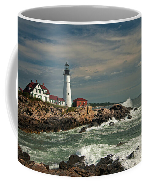 Portland Headlight Coffee Mug featuring the photograph Nor-Easter by Paul Mangold