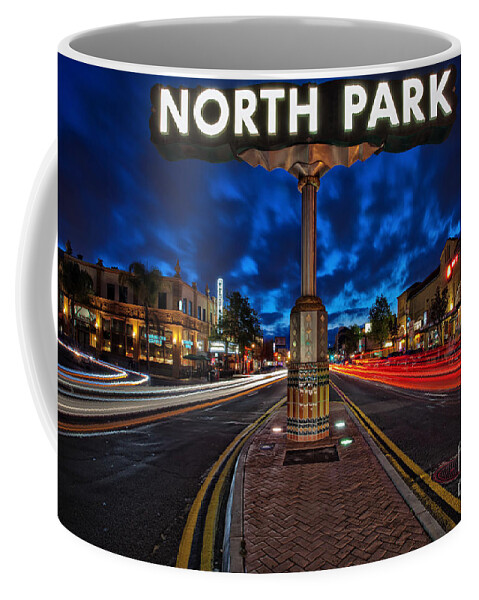 North Park Coffee Mug featuring the photograph North Park Neon Sign San Diego California by Sam Antonio