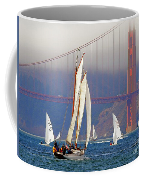 Sailboats Coffee Mug featuring the photograph Sailing San Francisco Bay #5 by Scott Cameron