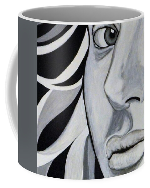 Acrylic On Canvas Coffee Mug featuring the painting Not Lion by Bryon Stewart