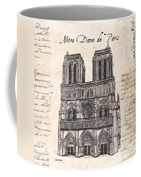 Notre Dame Coffee Mug featuring the painting Notre Dame de Paris by Debbie DeWitt