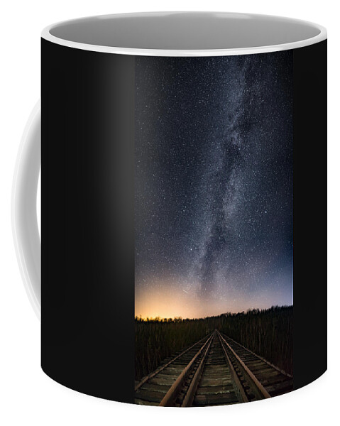 Astrophotography Coffee Mug featuring the photograph November Milky Way from the Pass Lake Train Trestle, Take 1 by Jakub Sisak