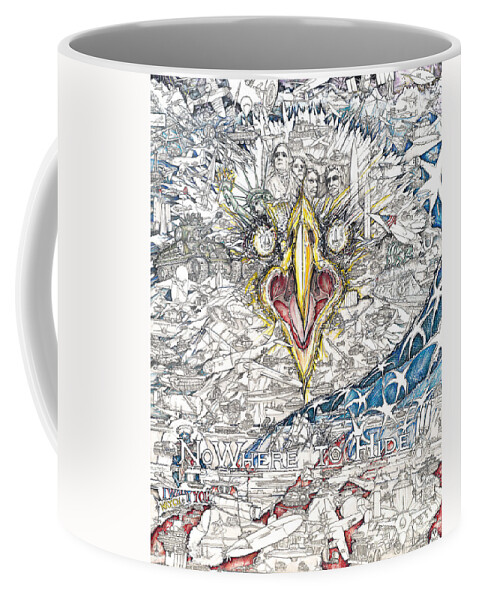 Eagle Coffee Mug featuring the drawing NoWhere To Hide by Scott and Dixie Wiley