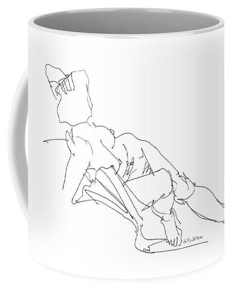 Female Coffee Mug featuring the drawing Nude Female Drawings 3 by Gordon Punt