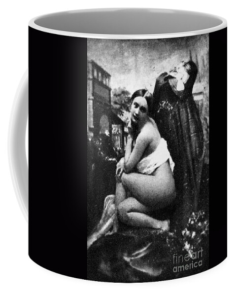 1843 Coffee Mug featuring the photograph NUDE POSING, c1843 by Granger
