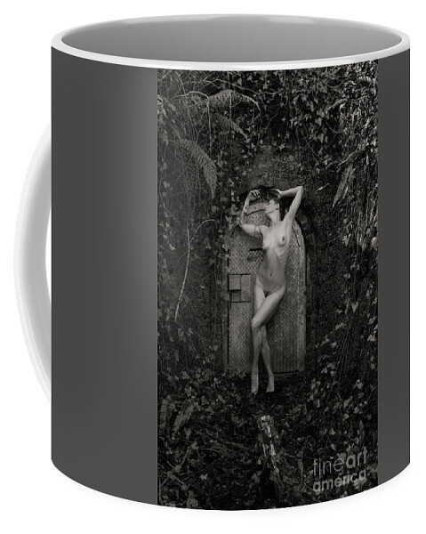Nude Coffee Mug featuring the photograph Nude woman and doorway by Clayton Bastiani