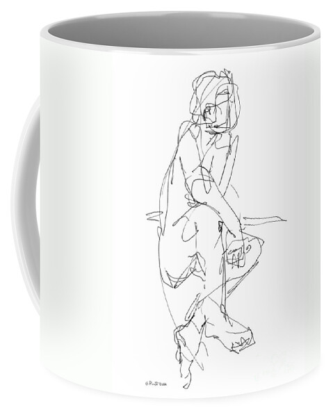 Male Coffee Mug featuring the drawing Nude_Male_Drawing_29 by Gordon Punt