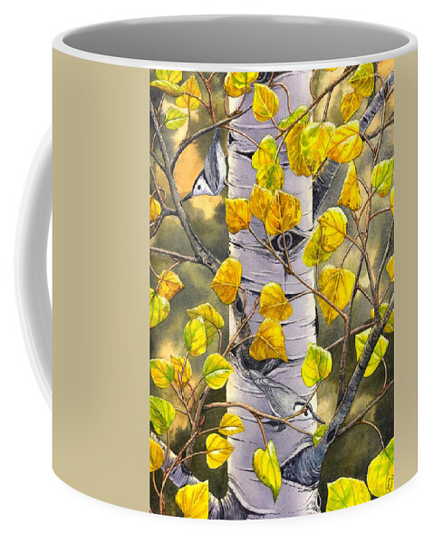 Nuthatch Coffee Mug featuring the painting Nuthatches by Catherine G McElroy