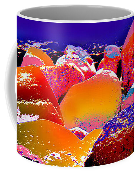 Rocks Coffee Mug featuring the digital art Oak Creek Rocks by Joe Hoover