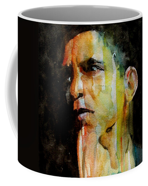 Barack Obama Coffee Mug featuring the painting Obama by Paul Lovering