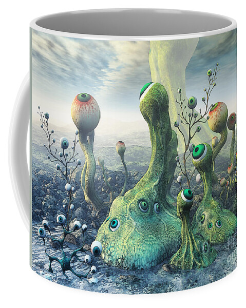 3d Coffee Mug featuring the digital art Observation by Jutta Maria Pusl