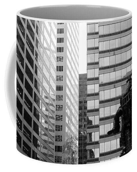 Downtown Coffee Mug featuring the photograph Observing the City by Valentino Visentini