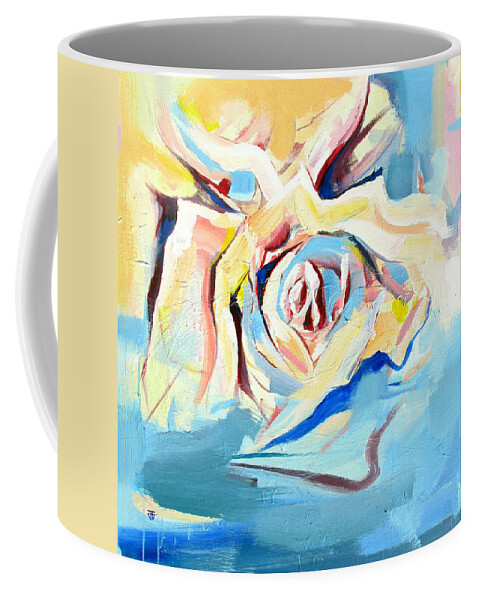 Florals Coffee Mug featuring the painting Ocean Rose by John Gholson