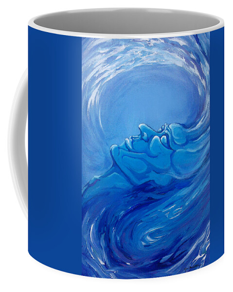 Ocean Coffee Mug featuring the painting Ocean Spirit by Kevin Middleton