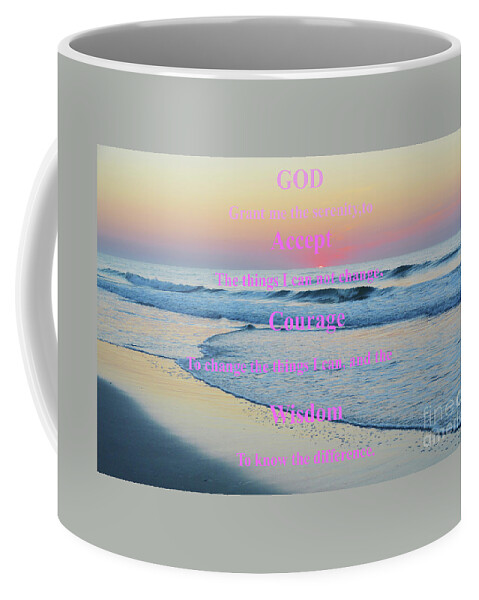 America Coffee Mug featuring the photograph Ocean Sunrise Serenity Prayer by Robyn King
