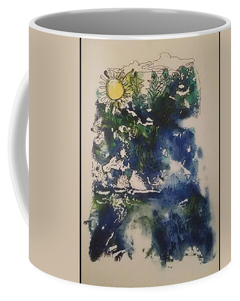 Landscape Coffee Mug featuring the mixed media Ocean#2 by Angela Weddle