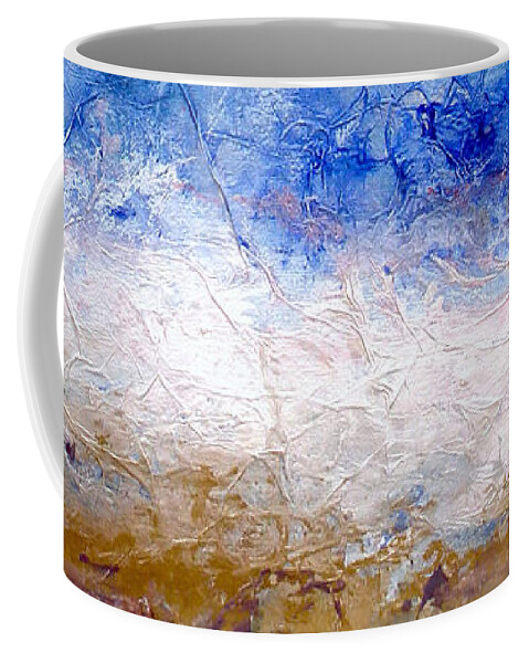 Mixed Media Coffee Mug featuring the painting Ocean's Air by Kristen Abrahamson