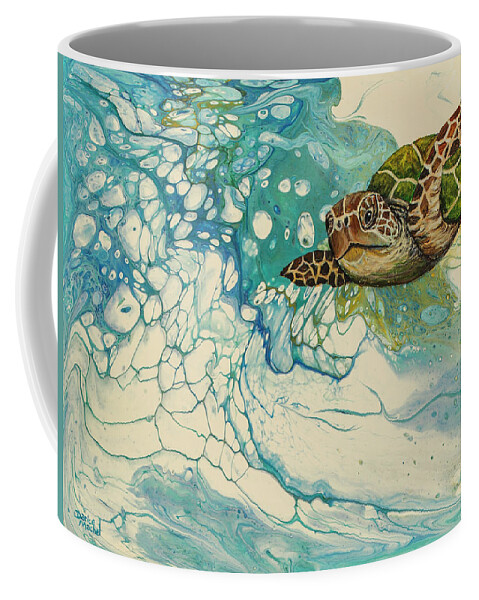 Honu Coffee Mug featuring the painting Ocean's Call by Darice Machel McGuire