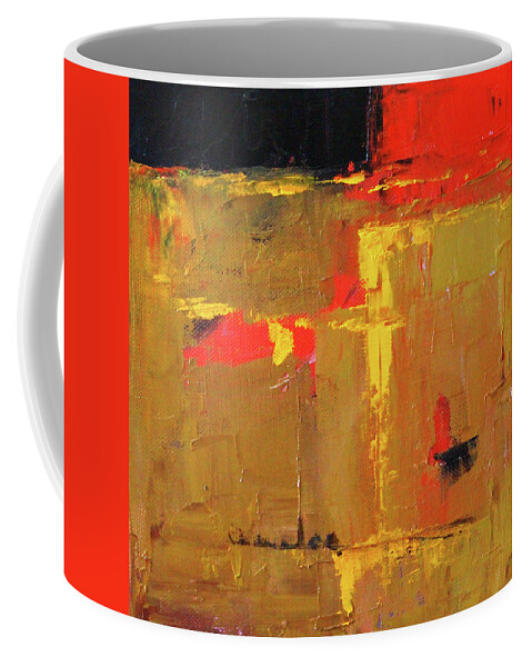 Bold Color Abstract Painting Coffee Mug featuring the painting Ochre Abstract by Nancy Merkle
