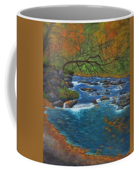 River Coffee Mug featuring the painting Oconaluftee River by Marlene Little
