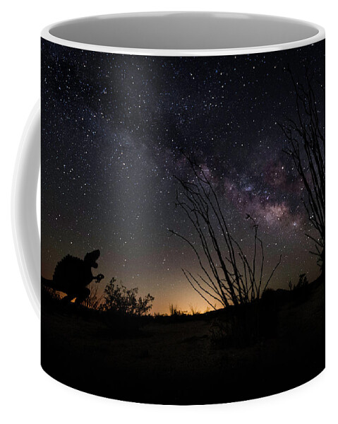  Coffee Mug featuring the photograph Ocotillo and Dino Milky Way by Scott Cunningham