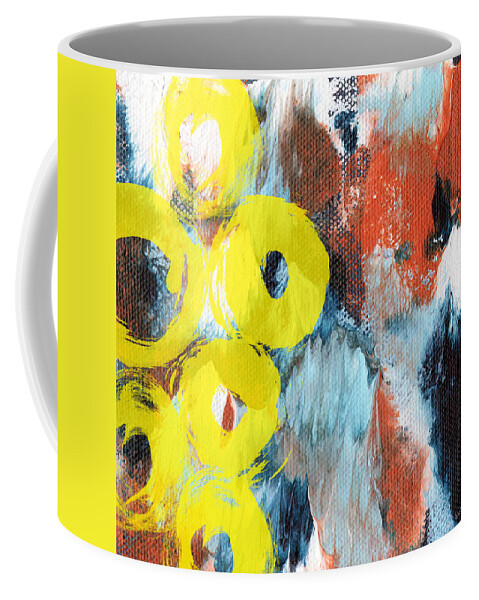 Abstract Coffee Mug featuring the painting October- Abstract art by Linda Woods by Linda Woods