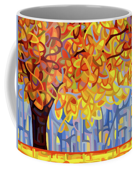 Abstract Coffee Mug featuring the painting October Gold by Mandy Budan