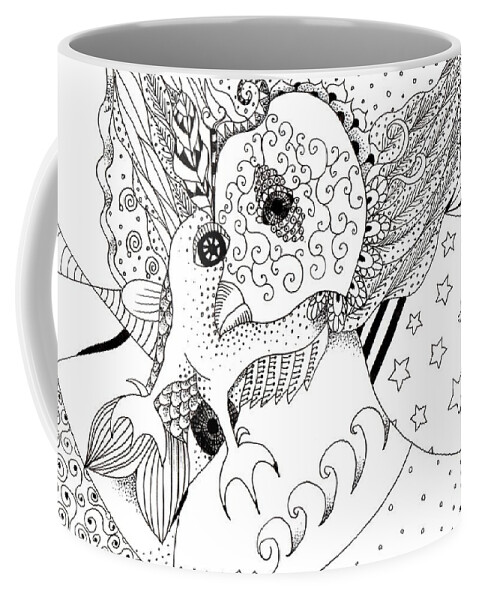 Drawing Coffee Mug featuring the drawing Odd 1 by Helena Tiainen