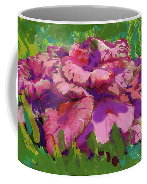 Mushrooms Coffee Mug featuring the digital art Oh My Mushrooms by Suzanne Udell Levinger
