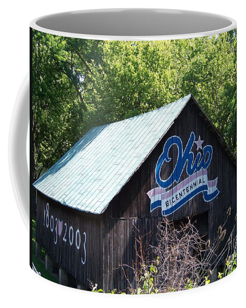 Barn Coffee Mug featuring the photograph Ohio Bicentennial Barn - Pike County by Charles Robinson