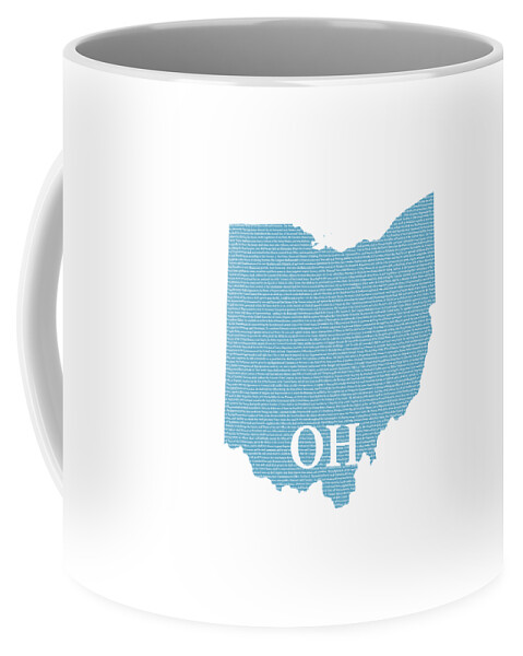 Ohio State Map With Text Of Constitution Coffee Mug