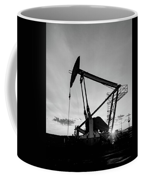 Derrick Coffee Mug featuring the photograph Oil Pumper by Bert Peake