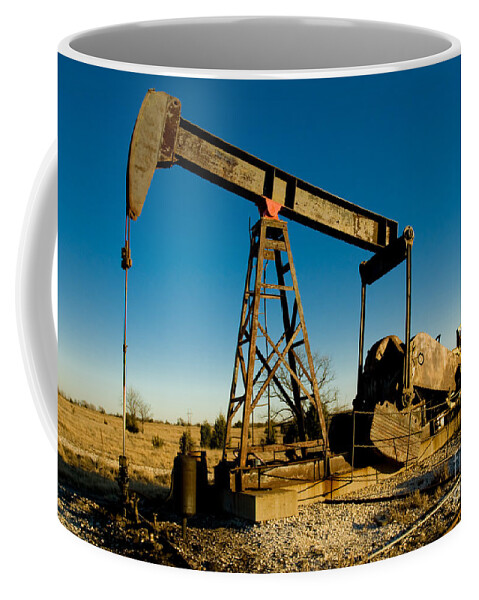 Crude Oil Coffee Mug featuring the photograph Oil Rig by Anthony Totah