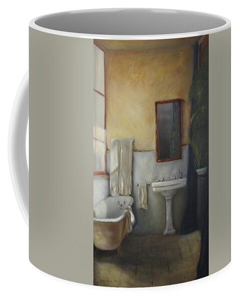 Realism Coffee Mug featuring the painting Old Bathtub by Diane DiMaria