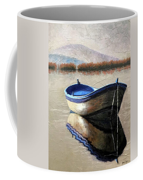 Boat Coffee Mug featuring the painting Old Boat by Janet King