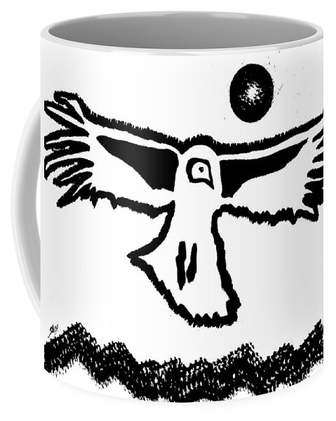 Condor Coffee Mug featuring the painting Old Boy Riding High original painting by Sol Luckman